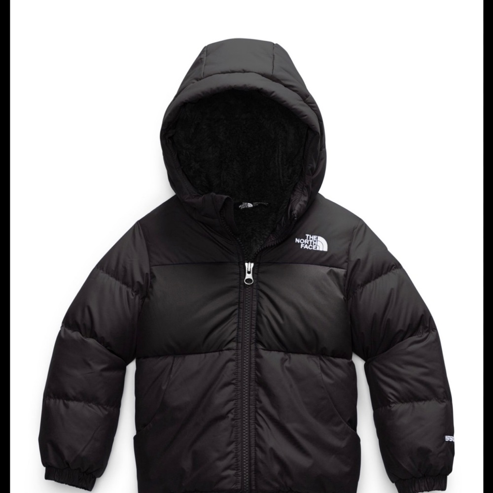 The North face toddler 4T black Moondoggy hooded down coat
